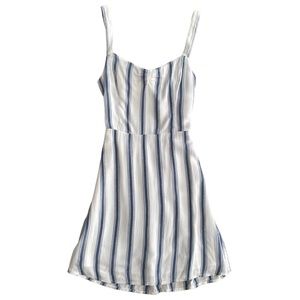 Hollister Co Spring Summer Sleeveless Blue & White Striped Dress Women's Size XS